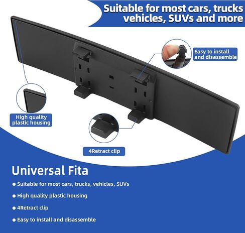 Broadway Rear view Mirror Wide Angle Panoramic Anti Glare Blindspot Accessories Universal Interior Car Convex Mirror for Car SUV Trucks Blue in Saudi Arabia