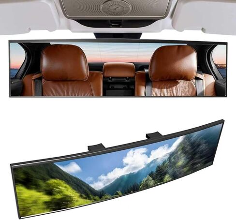 Broadway Rear view Mirror Wide Angle Panoramic Anti Glare Blindspot Accessories Universal Interior Car Convex Mirror for Car SUV Trucks Blue in Saudi Arabia
