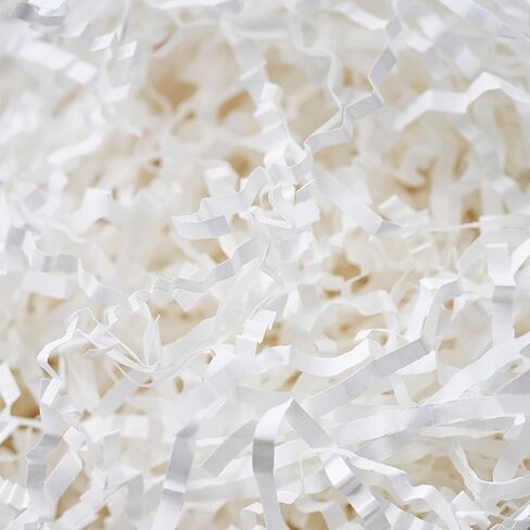 Mamiddle Crinkle Paper Filler 10 oz Shredded Paper For Gift Baskets Gift Box Filler Confetti Crinkle CutPaper for Easter Christmas Halloween Stuffers (White) in Saudi Arabia