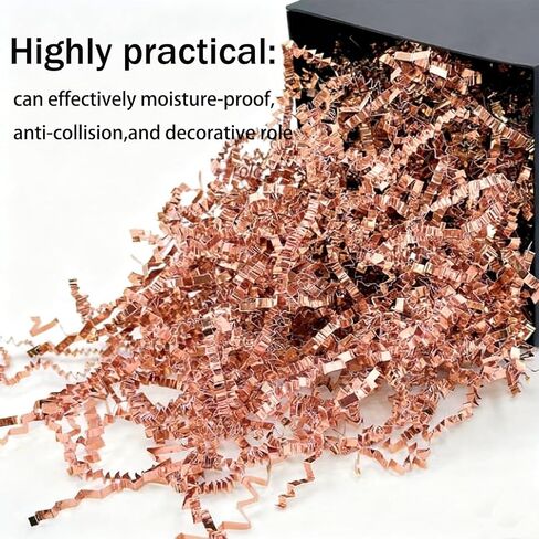 Muimurex Premium Crinkle Paper Filler 1LB Shredded Paper for Gift Box Decor, Basket Filling & Present Wrapping (Rose Gold) in Saudi Arabia