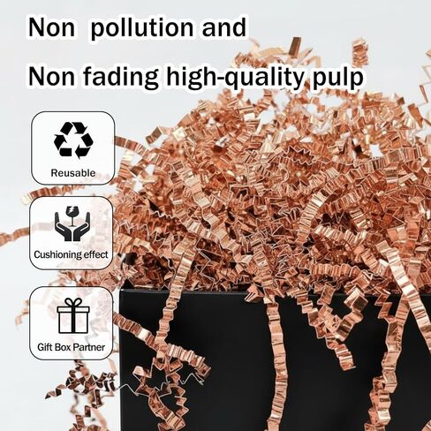 Muimurex Premium Crinkle Paper Filler 1LB Shredded Paper for Gift Box Decor, Basket Filling & Present Wrapping (Rose Gold) in Saudi Arabia