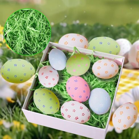 SZFYY Easter Grass,Recyclable Paper Filler,Easter Basket Stuffers,Shred Paper Use for Bridesmaid Proposal Gifts,Small Gift Box (PINK,GREEN,YELLOW,Each Color 50G) in Saudi Arabia