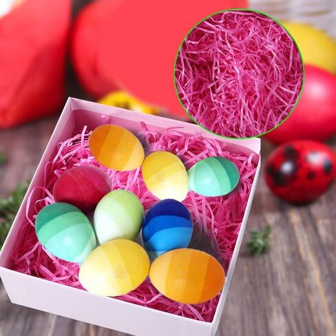 SZFYY Easter Grass,Recyclable Paper Filler,Easter Basket Stuffers,Shred Paper Use for Bridesmaid Proposal Gifts,Small Gift Box (PINK,GREEN,YELLOW,Each Color 50G) in Saudi Arabia