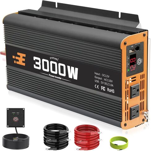 750 Watt car Power Inverter 12v to 110v /120V for Vehicles car Truck Camping Power Converter with car Cigarette Lighter，2 AC Outlet -Black(750W) in Saudi Arabia