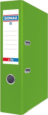 DONAU Premium 3969001PL-06 Folder A4/75 mm/7.5 cm/Green Neon Plastic Cover PP/Paper/Slotted Folder, Office Folder, File Folder, Metal Edge Protection, Ideal for Office and School, Green Dot Pack of 25 in Saudi Arabia