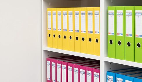 DONAU Premium 3969001PL-06 Folder A4/75 mm/7.5 cm/Green Neon Plastic Cover PP/Paper/Slotted Folder, Office Folder, File Folder, Metal Edge Protection, Ideal for Office and School, Green Dot Pack of 25 in Saudi Arabia