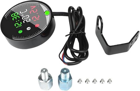 LED Motorcycle Voltmeter With Ambient Temperature Display And Chronograph Digital 9-24V Multifunction Meter Black in Saudi Arabia