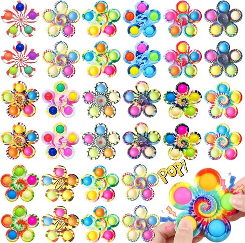 Fidget Spinner Bulk 32PCS, Sensory Toys for Kids and Adults, Stress Relief for ADHD and Autism, Perfect Birthday and Christmas Goodie Bag Stuffers, Classroom Prizes for Students in Saudi Arabia