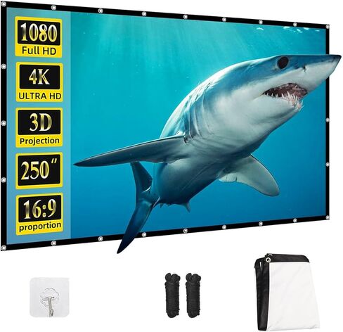 150 inch Outdoor Projector Screen,Foldable Washable Anti-Crease Portable Projection Screen Projector 4K 16:9 HD Rear Front Movies Screen for Backyard Home Theater Office in Saudi Arabia