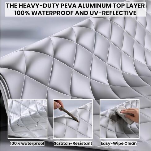 Thickened Heavy Duty Half Car Cover, 3-Layer Armor Waterproof Padded Hail Protector, All Weather UV Sun Snow Ice Dust Shield Universal Fit for Hatchback Sedan SUV Outdoor Car Protection in Saudi Arabia