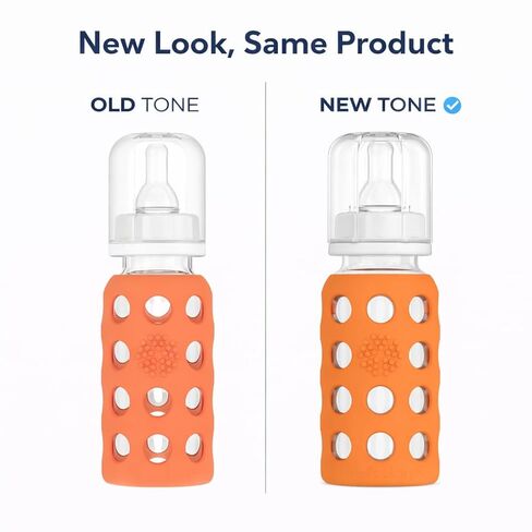 Lifefactory 9oz Glass Baby Bottle 2pk Bundle with 2 Stage 2 Nipples (Kale/Papaya) in Kuwait