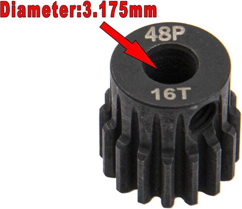 5 قطع 48P ترس مجموعة تروس 13T 14T 15T 16T 17T فولاذ مقوى لمحرك عمود 3.175 مم متوافق مع 1/10 Arrma Traxxas Slash Rustler Stampede Axial SCX10 Losi Tamiya RC Car in Kuwait