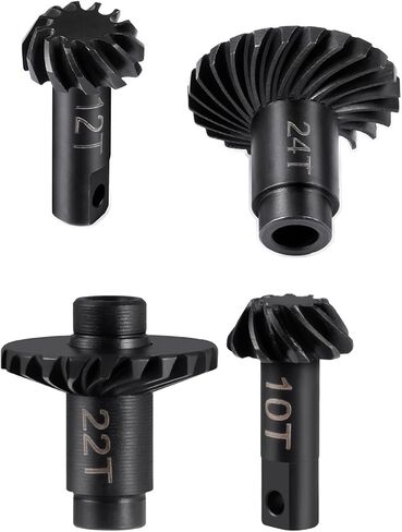 مجموعة تروس حلزونية فولاذية 12T/22T Overdrive و10T/24T Underdrive Gear متوافقة مع 1/18 Traxxas TRX4M RC استبدال ترقيات المحور الأمامي والخلفي لـ 9779 in Kuwait