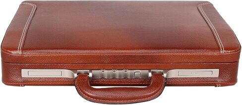 Da leather villa Full Grain Leather Briefcase Attache Case For Unisex Size L18 x W4 x H12 Inches Luxury Briefcase Bag (Tan) in Saudi Arabia