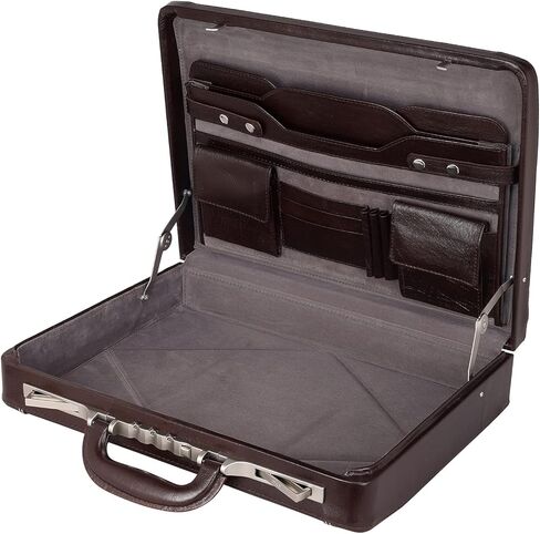 Da leather villa Full Grain Leather Briefcase Attache Case For Unisex Size L18 x W4 x H12 Inches Luxury Briefcase Bag (Tan) in Saudi Arabia