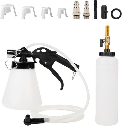 Vacuum Brake Bleeder Kit, 0.9L Vehicle Manual Brake Bleeder Vacuum Pump with 8 Master Cylinder Adapters, 0.75L Refilling Bottle, One-Person Operation Brake Fluid Bleeder for Car Truck SUV Sedan in Saudi Arabia