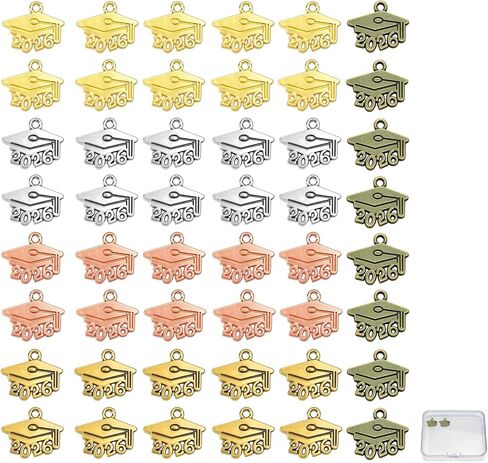 2026 Tassel Charm, 50 PCS Mini Graduation Cap Charm, 2026 Grad Cap Pendant for Graduation Decorations DIY Crafts Necklace Bracelets Earring Keychain Jewelry Making Accessory Grad Party Supplies in Saudi Arabia