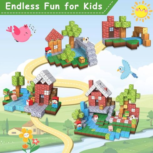 Magnetic Building Blocks for Kids - 150pcs Magnetic Cubes Tiles, STEM Montessori Educational Construction Toys for Toddlers Boys & Girls Ages 3-4, 5-10 Year Olds Christmas Birthday Gifts Stacking Toy in Saudi Arabia