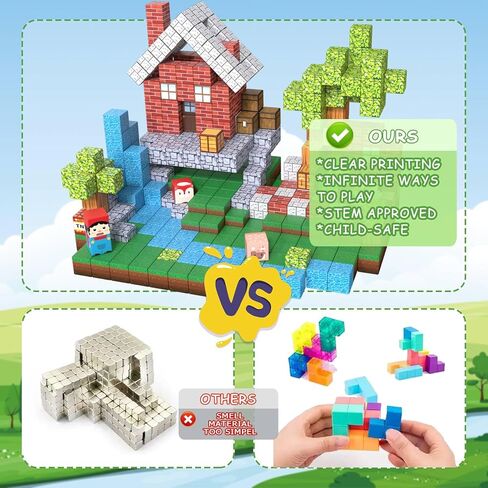 Magnetic Building Blocks for Kids - 150pcs Magnetic Cubes Tiles, STEM Montessori Educational Construction Toys for Toddlers Boys & Girls Ages 3-4, 5-10 Year Olds Christmas Birthday Gifts Stacking Toy in Saudi Arabia