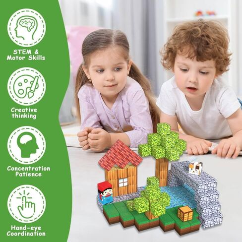 Magnetic Building Blocks for Kids - 150pcs Magnetic Cubes Tiles, STEM Montessori Educational Construction Toys for Toddlers Boys & Girls Ages 3-4, 5-10 Year Olds Christmas Birthday Gifts Stacking Toy in Saudi Arabia