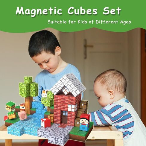 Magnetic Building Blocks for Kids - 150pcs Magnetic Cubes Tiles, STEM Montessori Educational Construction Toys for Toddlers Boys & Girls Ages 3-4, 5-10 Year Olds Christmas Birthday Gifts Stacking Toy in Saudi Arabia