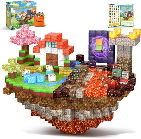 Magnetic Blocks - 200PCS Magnet Building Cube Game Tiles Stacking Construction, STEM Sensory Toys Birthday Gifts for Boys and Girls Age 3+ Years Old in Saudi Arabia