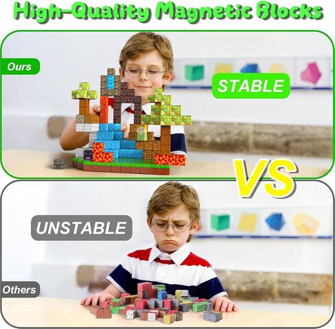 Magnetic Blocks - 200PCS Magnet Building Cube Game Tiles Stacking Construction, STEM Sensory Toys Birthday Gifts for Boys and Girls Age 3+ Years Old in Saudi Arabia