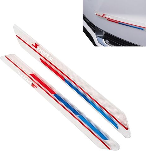 قطعتان من شريط حماية ممتص الصدمات لباب السيارة، ملصق تزيين جسم السيارة بنمط رياضي سميك من مادة PVC مقاس 13.8 بوصة، ديكور حماية تلقائي مرن مضاد للخدش قابل للطي بزاوية، عالمي لمعظم السيارات (أسود) in Kuwait
