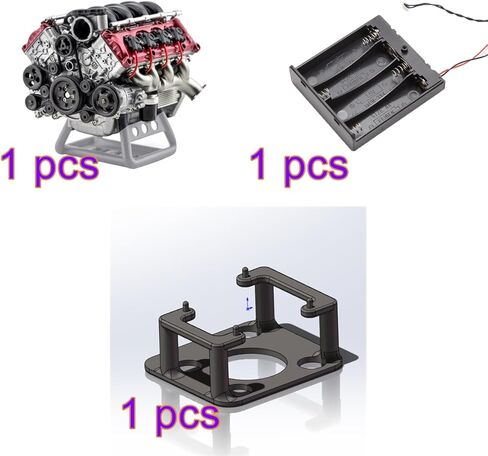 DIY 3D Printed Resin V8 Internal Combustion Engine Model Kit, Realistic Dynamic Simulation & DIY Assembly for RC Cars, Designed for Advanced RC Model Builders & Adults in Saudi Arabia