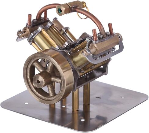 محرك بخاري صغير V4-Steam نموذج محرك بخاري مصغر بدون غلاية 90 × 85 × 70 مم، تجربة علمية فيزيائية مثالية للبالغين in Kuwait