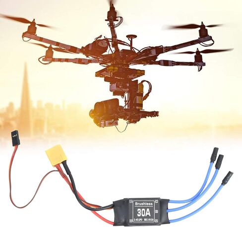 قطعتان من ESC بدون فرشاة مع مقابس XT60 و3.5 مم، 30 أمبير ESC، مخرج وحدة تحكم في السرعة RC 1.5 أمبير/5 فولت، وحدة تحكم في السرعة الإلكترونية ESC مع مشعاع للطائرات بدون طيار التي يتم التحكم فيها عن بعد in Kuwait