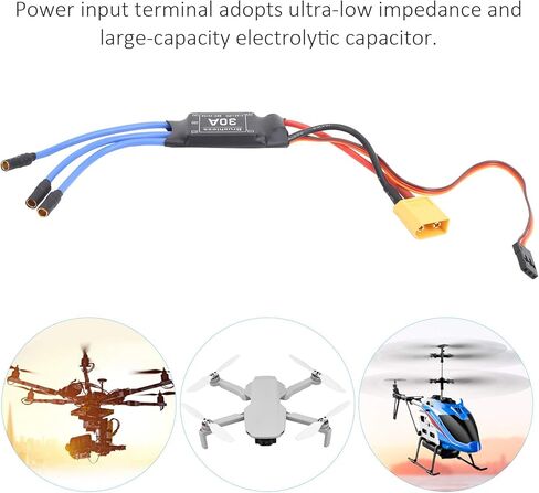 قطعتان من ESC بدون فرشاة مع مقابس XT60 و3.5 مم، 30 أمبير ESC، مخرج وحدة تحكم في السرعة RC 1.5 أمبير/5 فولت، وحدة تحكم في السرعة الإلكترونية ESC مع مشعاع للطائرات بدون طيار التي يتم التحكم فيها عن بعد in Kuwait