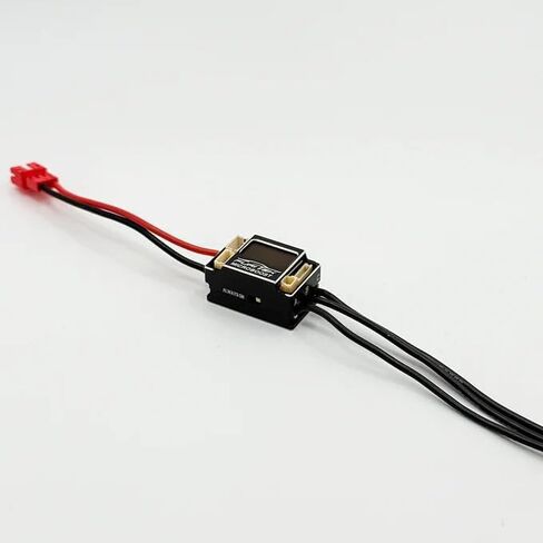 FURITEK MICROBOOST 2S LiPo 25A/50A ESC بدون فرشاة لـ 1/24 و1/28 RC Drift، سيارات سباق RC - مستشعرة/بدون مستشعر، لون أسود/أحمر مع شاشة LCD، قابلة للحام واستبدال الأسلاك (أسود (FUR-2688)) in Kuwait