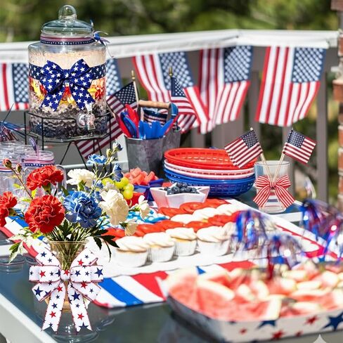 3 Rolls Red White Blue Patriotic Ribbon for Independence Day, Memorial Day, Veterans Day, Great for Gift Wrapping, Party Decor, Wreath Making, Crafts and All Patriotic Holiday Celebrations in Saudi Arabia