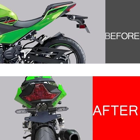 Fender Eliminator Kit Compatible with 2018-2025 Ninja 400 Z400 Ninja250 Ninja 500 Z500 Tail Tidy License Plate Holder Bracket with Rear Turn Signals & LED License Plate Light (Smoke) in Saudi Arabia