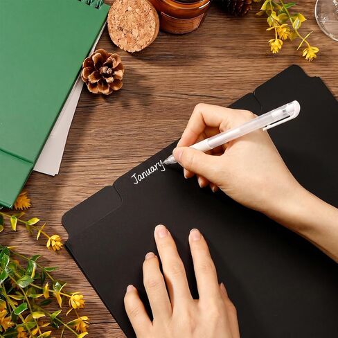 2 Set Black Binder Dividers with 5 Tabs, Plastic Binder Divider for 3 Ring Binders, 8.3 x 11 Inch Index Divider for Binders with 3 Hole for Office School Notebooks, 10 Dividers Total in Saudi Arabia