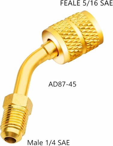 R410A R32 A2L Refrigerant Adapter, 5/16" Female to 1/4" Male SAE Flare Mini Split Vacuum Pump Adapter for HVAC Gauges, 4PCS AC Fitting (2 Straight + 2 Angled) in Saudi Arabia