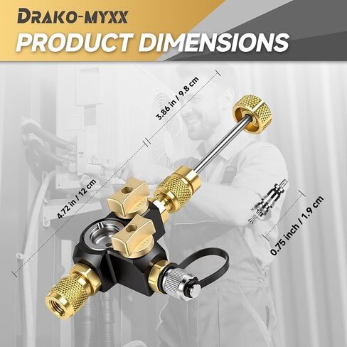 Upgrade VC2G 1/4" Valve Core Removal Tool Dual Valve with Sight Glass, A2L Compatible, Vacuum-Rated 20 microns, Fast Recovery&Evacuation, HVAC Tools in Saudi Arabia