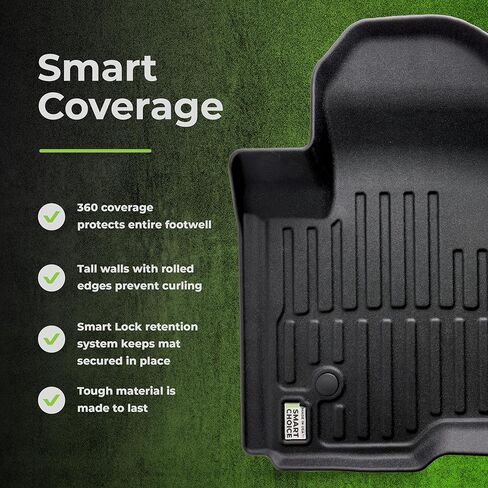 Smart Choice Car Floor Mats Custom fit for 2023-2026 Honda CR-V/CR-V Hybrid - Made in USA - Black - Full Set 1st & 2nd Row in Saudi Arabia