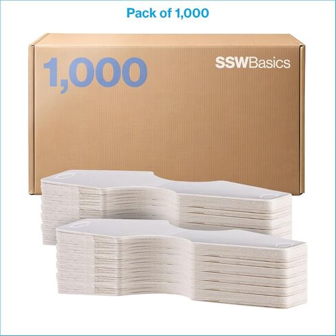 SSWBasics White Self-Adhesive Necklace Foldovers - Pack of 1,000 in Saudi Arabia