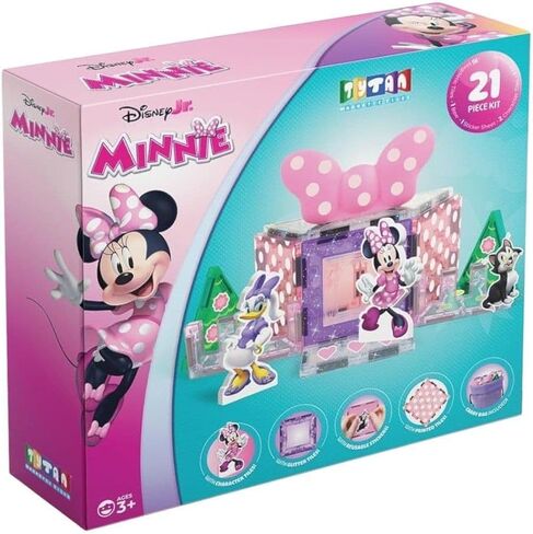 Tytan Official Disney Junior Minnie Mouse Magnetic Character Tile Set – 21-Piece STEAM Building Toy with Reusable Stickers & Instruction Manual – Educational Toy for Kids Ages 3+ in Saudi Arabia
