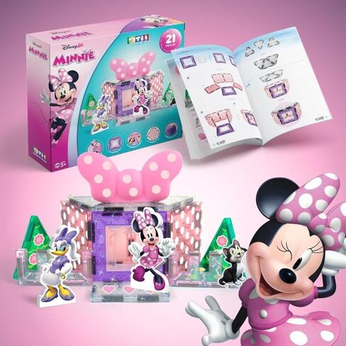 Tytan Official Disney Junior Minnie Mouse Magnetic Character Tile Set – 21-Piece STEAM Building Toy with Reusable Stickers & Instruction Manual – Educational Toy for Kids Ages 3+ in Saudi Arabia