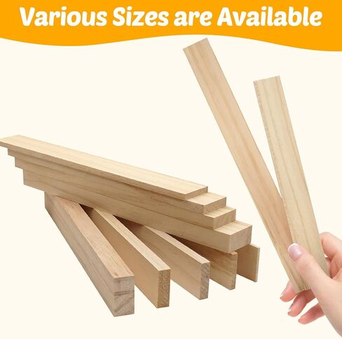 Wood Strips Slats Wooden Dowels for Crafts 1/8" x 1.5" x 12", 20 PCS Decorative Wood Trim Planks for Wall, Square Wooden Sticks for Crafting, Unfinished Pine Lumber Pieces for Woodworking Model Making in Saudi Arabia