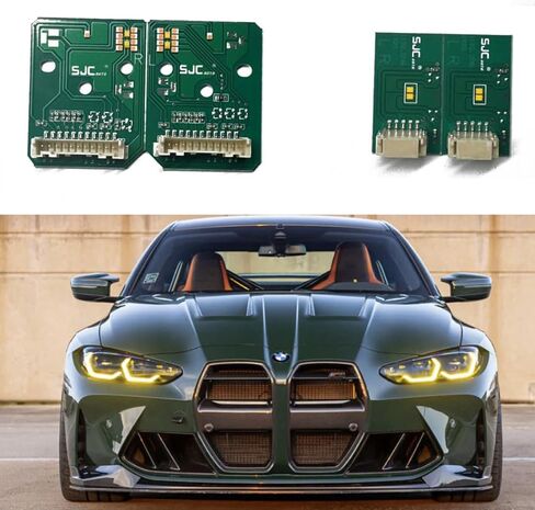CSL Style Lemon Yellow DRL LED Modules Set for 2021 2022 2023 BMW M3 M4 G80 G82 G22 G23 G26 Headlight Daytime Running Light Only for USA Spec (for Adaptive LED with Laserlight) in Saudi Arabia