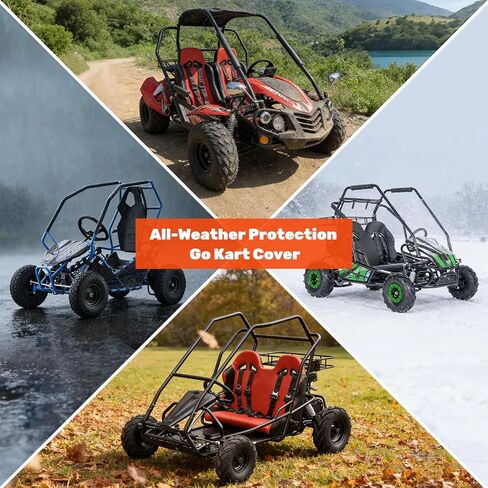 غطاء Go-Kart بمقعدين، غطاء Go-Kart مقاوم للماء 420D، ملحقات Go-Kart مع فتحة تهوية عاكسة وإبزيم مقاوم للرياح، أسود وبرتقالي in Kuwait