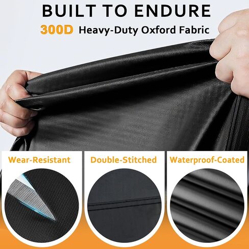 ROCKTAKIN 300D Heavy Duty Motorcycle Cover, Waterproof All Season Outdoor Protection with 4 Reflective Strips & Lock Holes, Fits Most Cruisers, Touring Bikes and Scooters up to 96.5" in Saudi Arabia