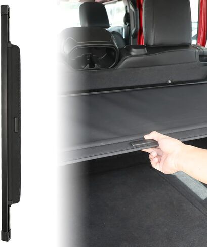 Retractable Cargo Cover for Jeep Wrangler JL Unlimited JLU 4-Door Hard Top (2018-2023) - Black Trunk Privacy Shade, Rear Storage Security Cover, NOT Compatible with Soft Top & 4XE Models in Kuwait