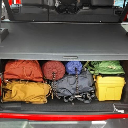 Retractable Cargo Cover for Jeep Wrangler JL Unlimited JLU 4-Door Hard Top (2018-2023) - Black Trunk Privacy Shade, Rear Storage Security Cover, NOT Compatible with Soft Top & 4XE Models in Kuwait