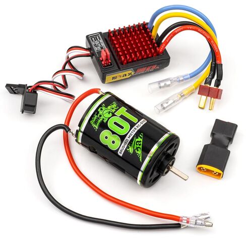 Brushed Power Combo 540 80T 3.175MM Motor 60/320A ESC BEC 6V/2A Splash-Proof for 1/10 RC Crawler Car Axial SCX10 AXI03007 90046 TRX4 D90 Monster Truck in Saudi Arabia