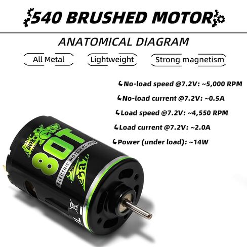 Brushed Power Combo 540 80T 3.175MM Motor 60/320A ESC BEC 6V/2A Splash-Proof for 1/10 RC Crawler Car Axial SCX10 AXI03007 90046 TRX4 D90 Monster Truck in Saudi Arabia
